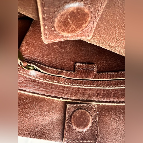 Madewell Transport Bucket Tote Mahogany leather shoulder strap crossbody - Picture 10 of 17